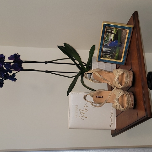 🅴 Soda 4" Espadrille Wrapped Cork Wedge Open-Toe Bow Accent Ankle Strap - Picture 14 of 14